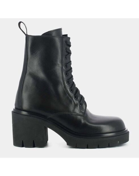 Boots en Cuir Robby noires - Talon 6.5 cm